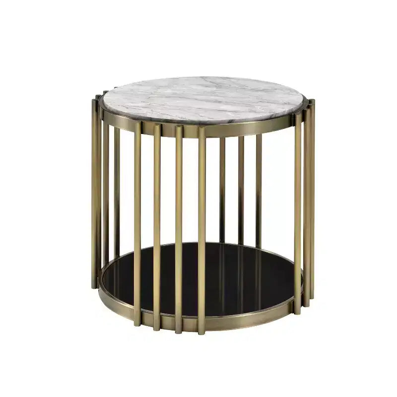 2pc Solstice Glam Coffee and End Table Set Antique Brass - HOMES: Inside + Out