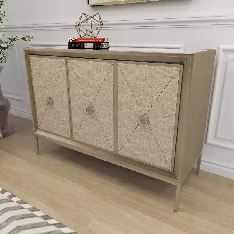 Glam Wood Cabinet Gray - Olivia & May: Stylish Indoor Storage with 2 Shelves, No Assembly Required