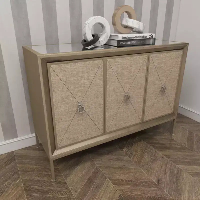 Glam Wood Cabinet Gray - Olivia & May: Stylish Indoor Storage with 2 Shelves, No Assembly Required