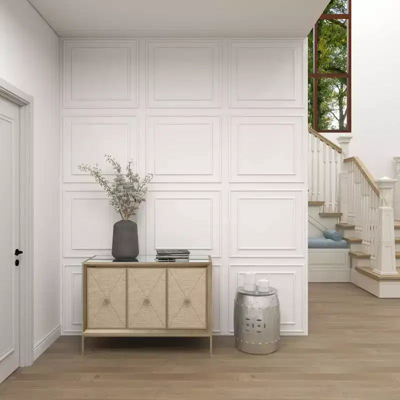 Glam Wood Cabinet Gray - Olivia & May: Stylish Indoor Storage with 2 Shelves, No Assembly Required