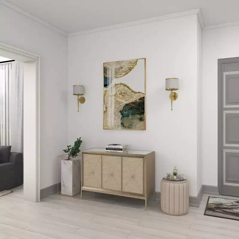 Glam Wood Cabinet Gray - Olivia & May: Stylish Indoor Storage with 2 Shelves, No Assembly Required