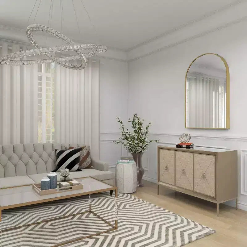 Glam Wood Cabinet Gray - Olivia & May: Stylish Indoor Storage with 2 Shelves, No Assembly Required