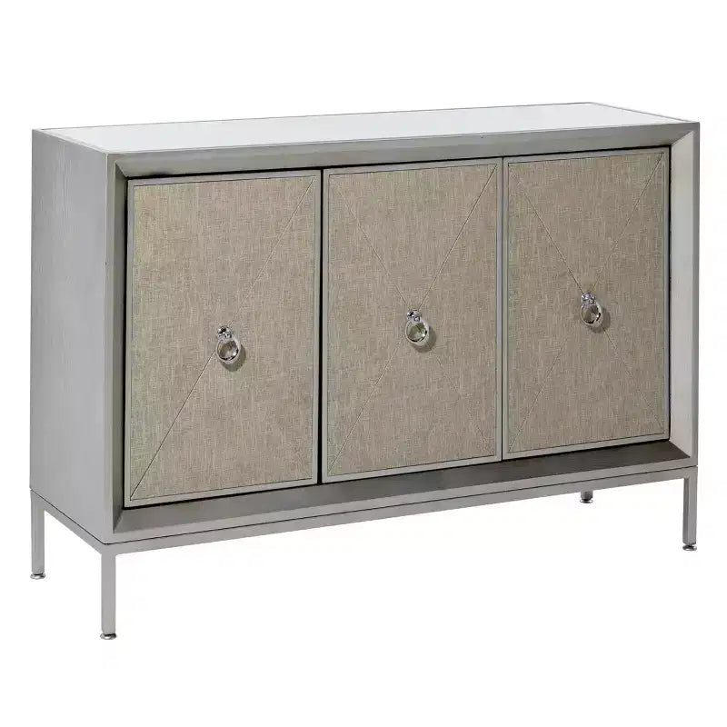 Glam Wood Cabinet Gray - Olivia & May: Stylish Indoor Storage with 2 Shelves, No Assembly Required