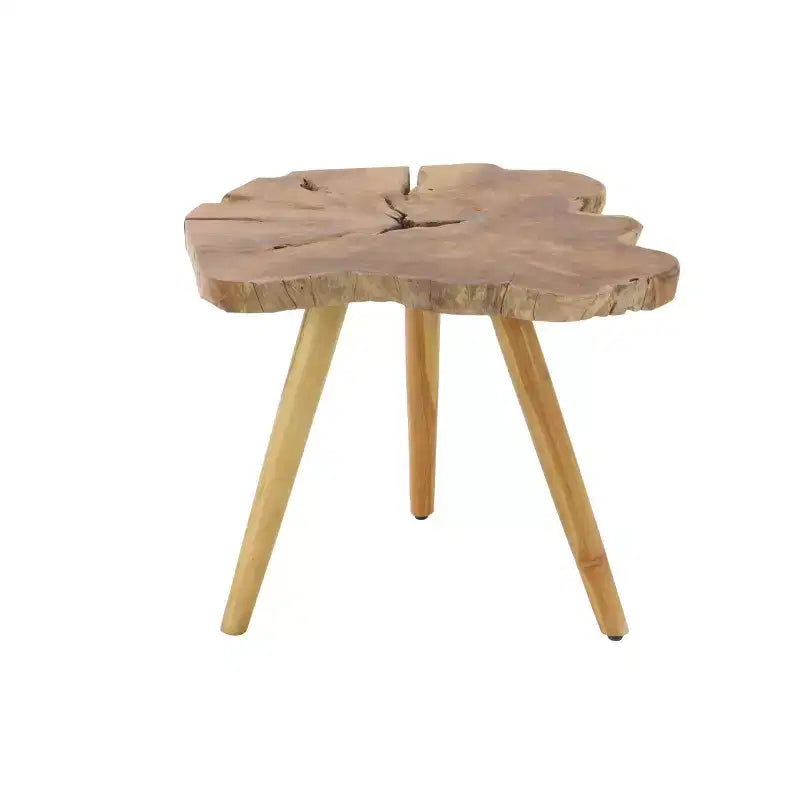 Rustic Solid Teak Wood Accent Table Brown - Olivia & May