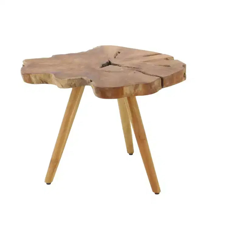 Rustic Solid Teak Wood Accent Table Brown - Olivia & May