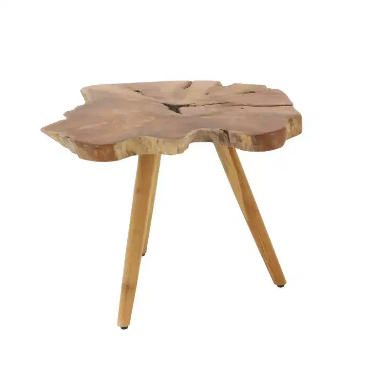 Rustic Solid Teak Wood Accent Table Brown - Olivia & May