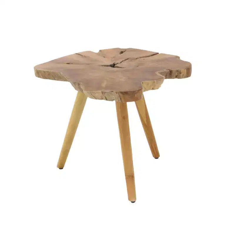 Rustic Solid Teak Wood Accent Table Brown - Olivia & May