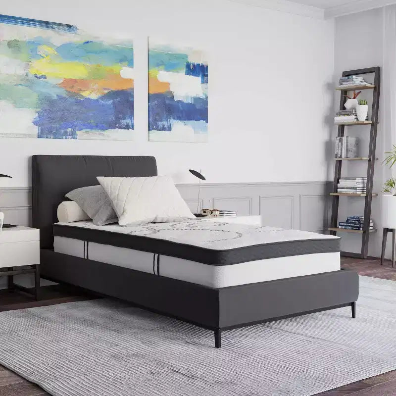 Flash Furniture Capri Comfortable Sleep 10 Inch CertiPUR-US Certified Hybrid Pocket Spring Mattress, Mattress in a Box