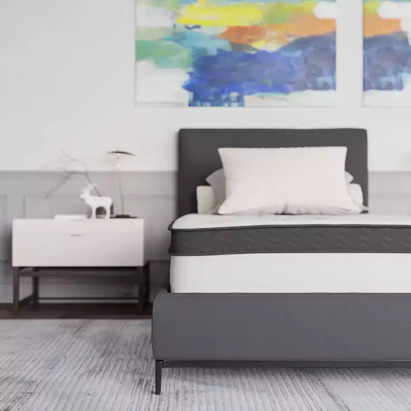 Flash Furniture Capri Comfortable Sleep 10 Inch CertiPUR-US Certified Hybrid Pocket Spring Mattress, Mattress in a Box