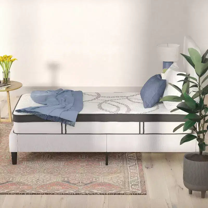 Flash Furniture Capri Comfortable Sleep 10 Inch CertiPUR-US Certified Hybrid Pocket Spring Mattress, Mattress in a Box