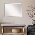 Hera Brushed Framed Bathroom Vanity Wall Mirror Chrome - Amanti Art