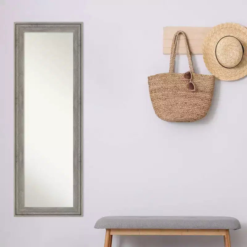 19 x 53 Regis Framed Full Length on the Door Mirror - Amanti Art