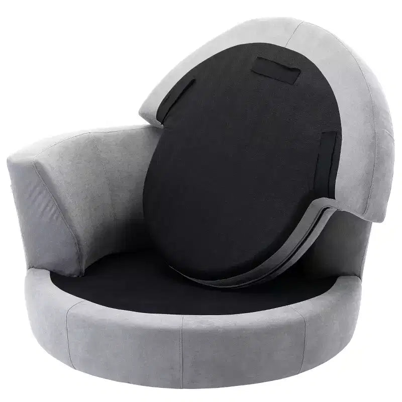54 Wide Fully Assembled Round Swivel Barrel Chair and a Half - Kinwell