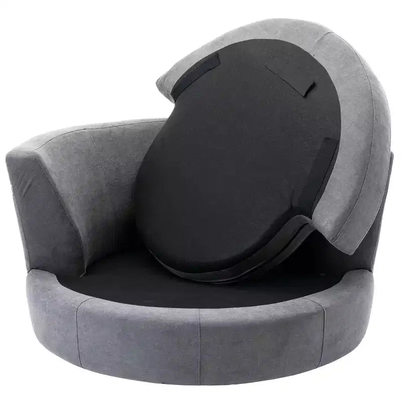 54 Wide Fully Assembled Round Swivel Barrel Chair and a Half - Kinwell