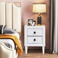 Costway Nightstand End Bedside Coffee Table Wooden Leg Storage Drawers White