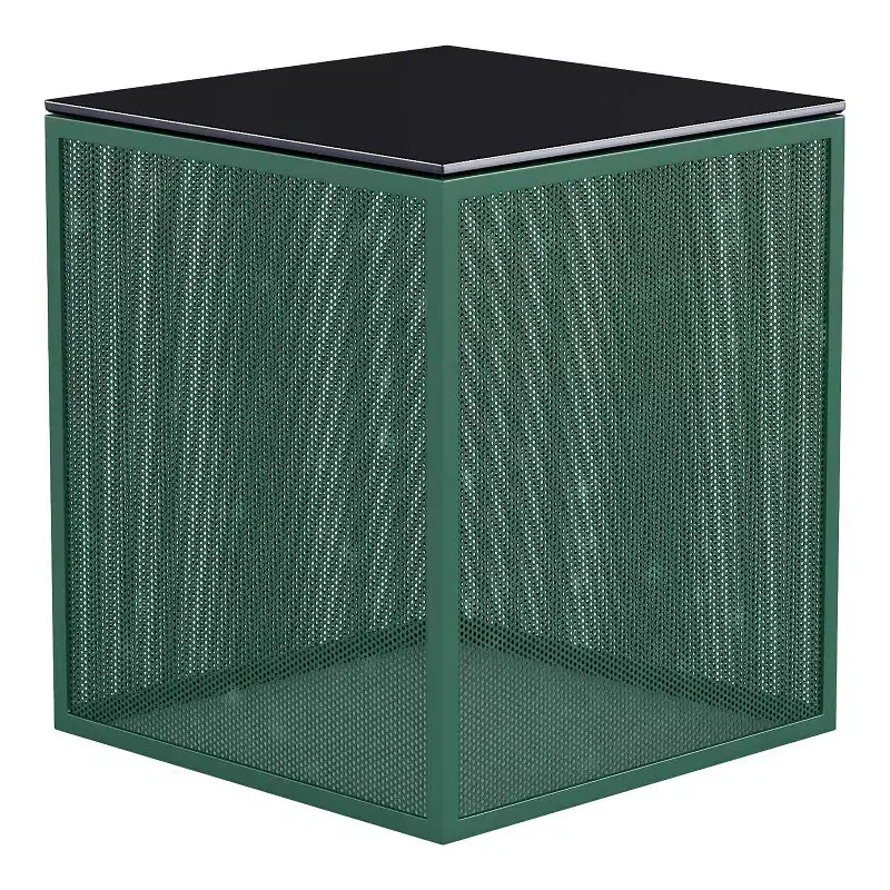 24/7 Shop At Home Dervock Glass Top Side Table with Glass Top