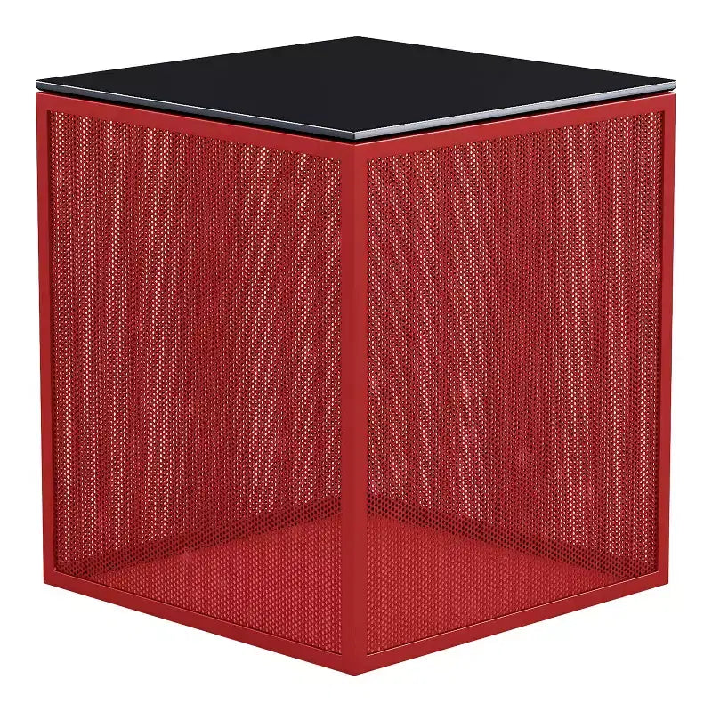 24/7 Shop At Home Dervock Glass Top Side Table with Glass Top