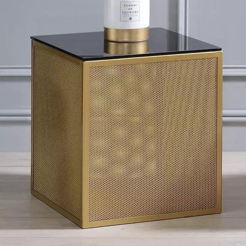 24/7 Shop At Home Dervock Glass Top Side Table with Glass Top