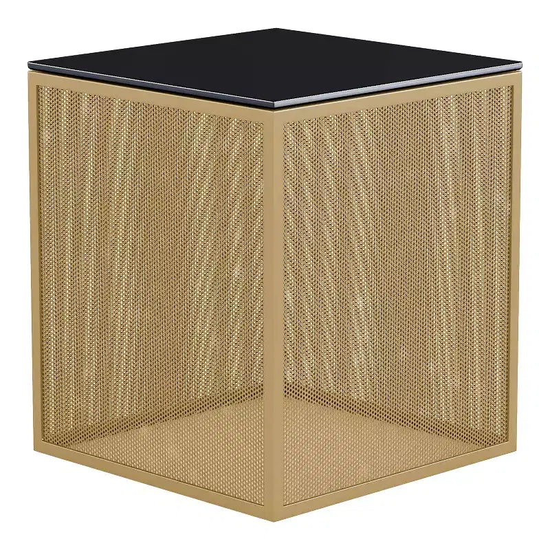 24/7 Shop At Home Dervock Glass Top Side Table with Glass Top