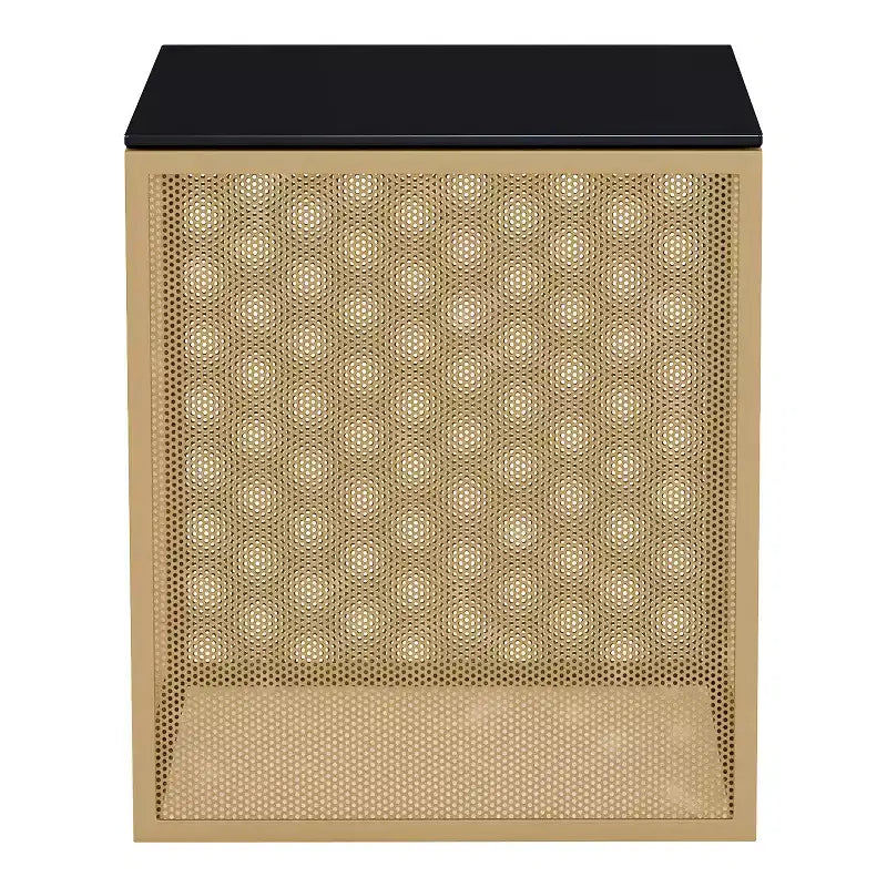 24/7 Shop At Home Dervock Glass Top Side Table with Glass Top