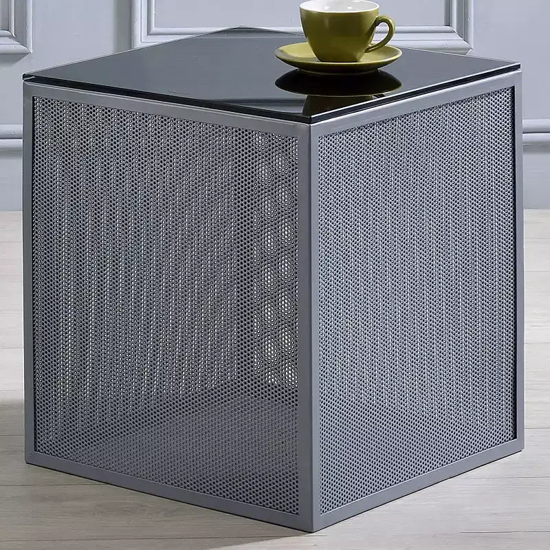 24/7 Shop At Home Dervock Glass Top Side Table with Glass Top