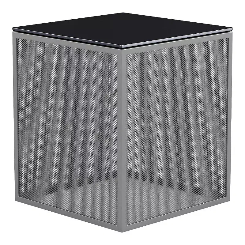 24/7 Shop At Home Dervock Glass Top Side Table with Glass Top