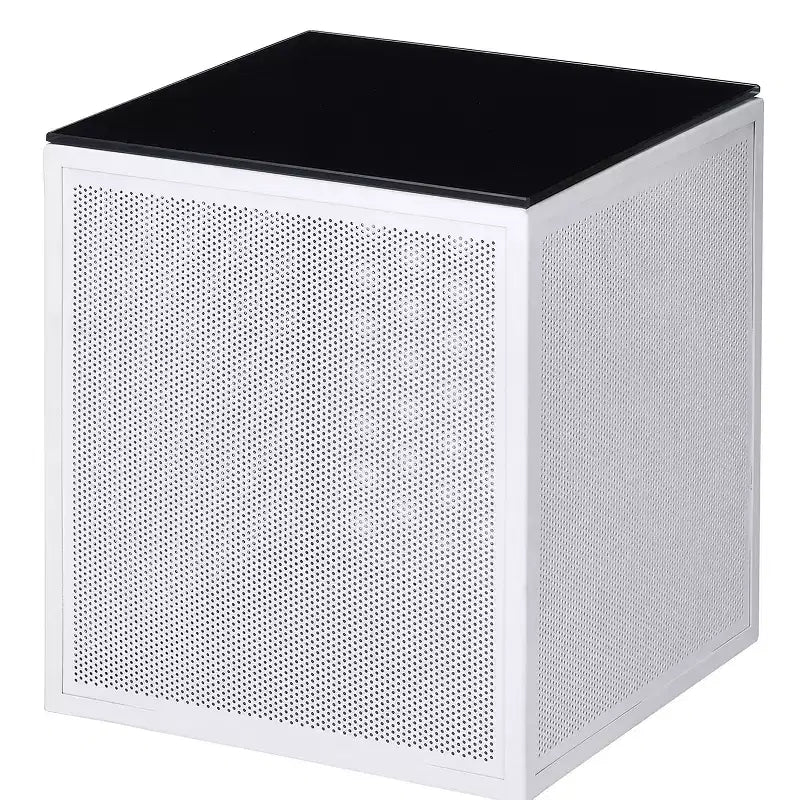 24/7 Shop At Home Dervock Glass Top Side Table with Glass Top