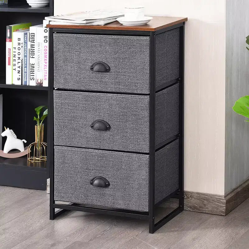 Costway 3 Drawer Nightstand Side Table Storage Tower Dresser Chest Home Office Furniture