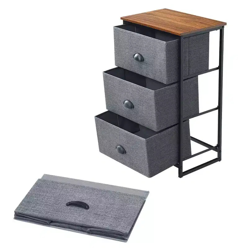 Costway 3 Drawer Nightstand Side Table Storage Tower Dresser Chest Home Office Furniture
