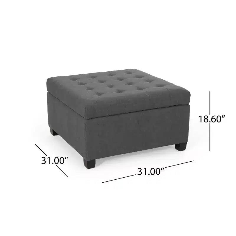 Isabella Contemporary Tufted Fabric Storage Ottoman - Christopher Knight Home
