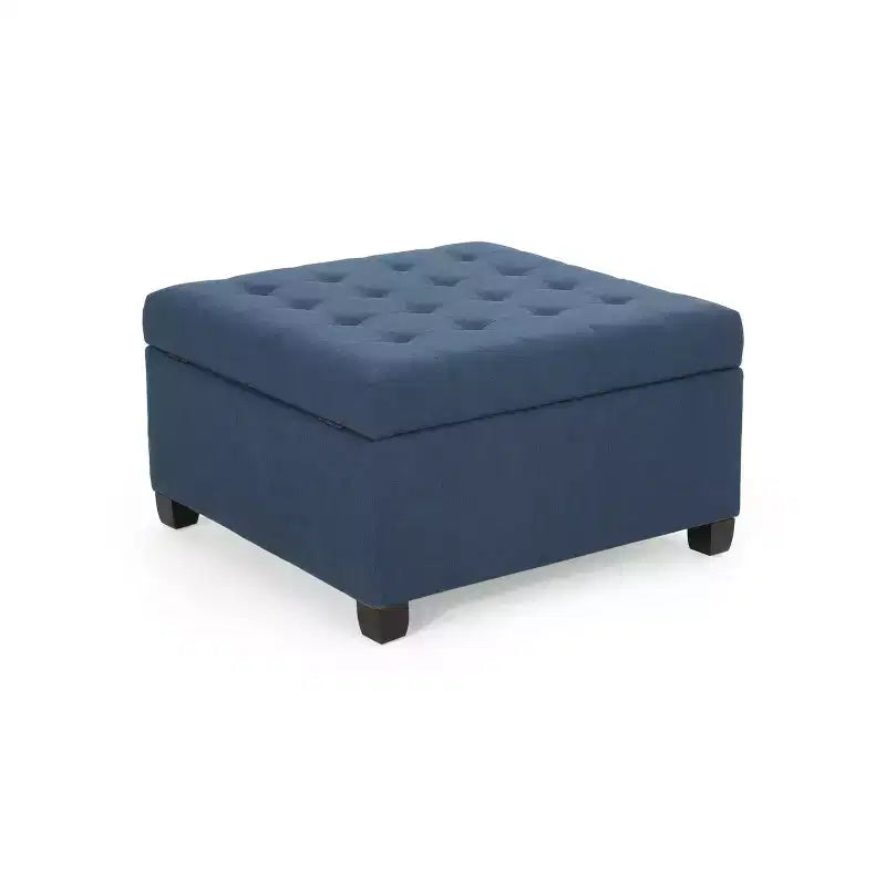 Isabella Contemporary Tufted Fabric Storage Ottoman - Christopher Knight Home