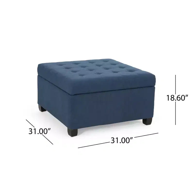 Isabella Contemporary Tufted Fabric Storage Ottoman - Christopher Knight Home
