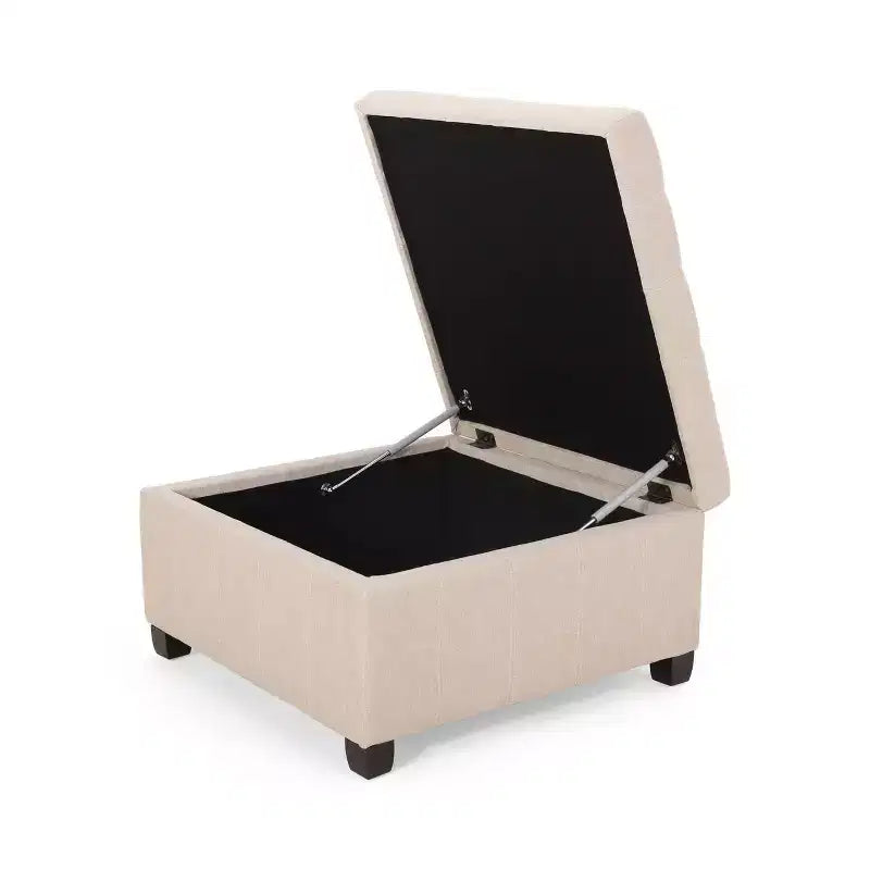 Isabella Contemporary Tufted Fabric Storage Ottoman - Christopher Knight Home