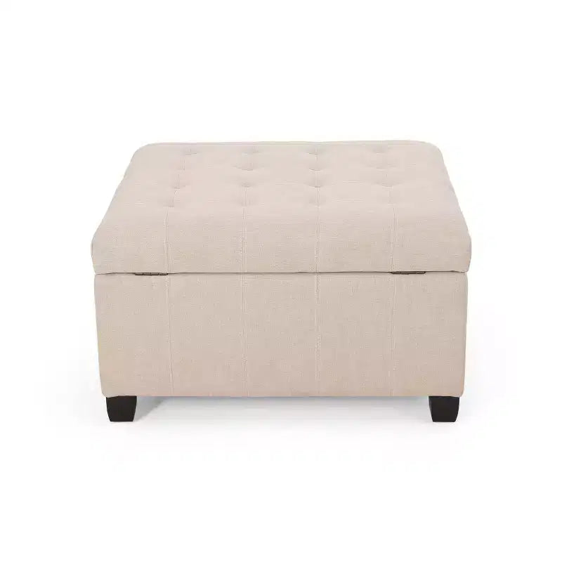 Isabella Contemporary Tufted Fabric Storage Ottoman - Christopher Knight Home