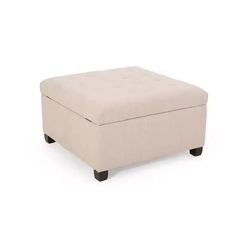 Isabella Contemporary Tufted Fabric Storage Ottoman - Christopher Knight Home