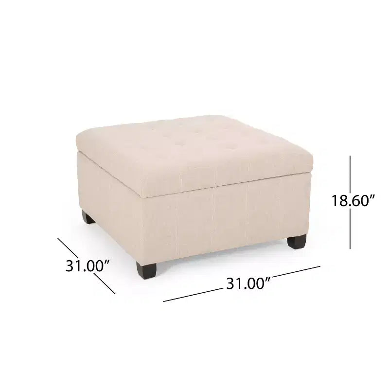 Isabella Contemporary Tufted Fabric Storage Ottoman - Christopher Knight Home