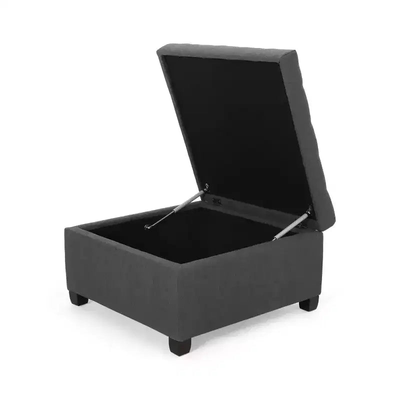 Isabella Contemporary Tufted Fabric Storage Ottoman - Christopher Knight Home