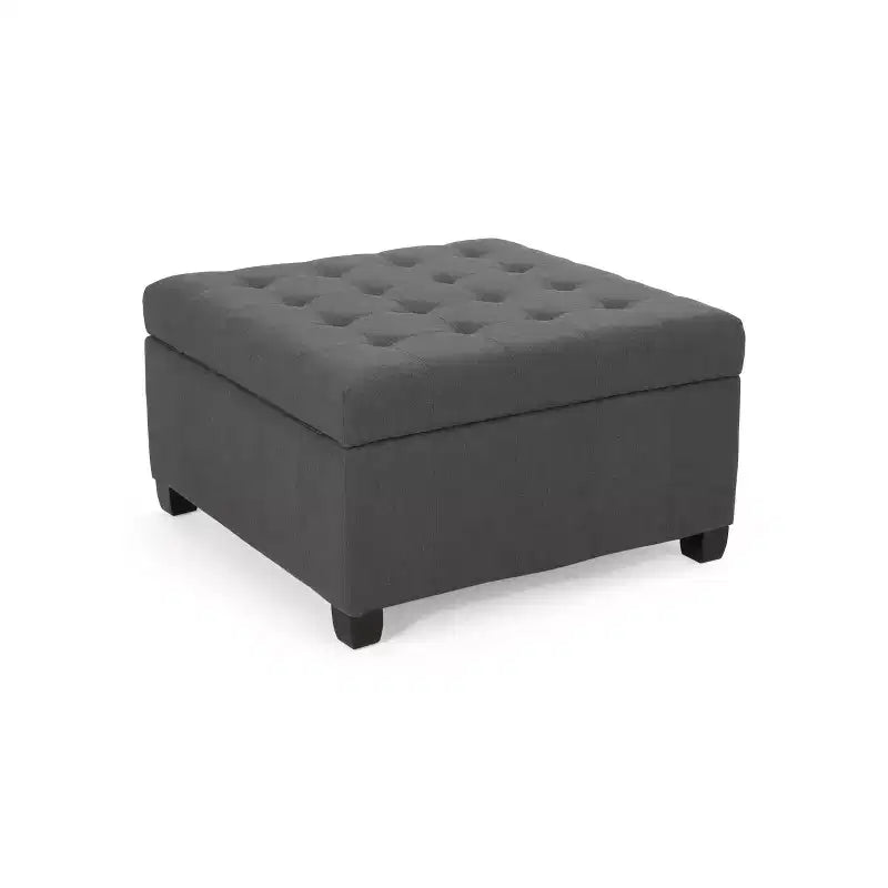 Isabella Contemporary Tufted Fabric Storage Ottoman - Christopher Knight Home