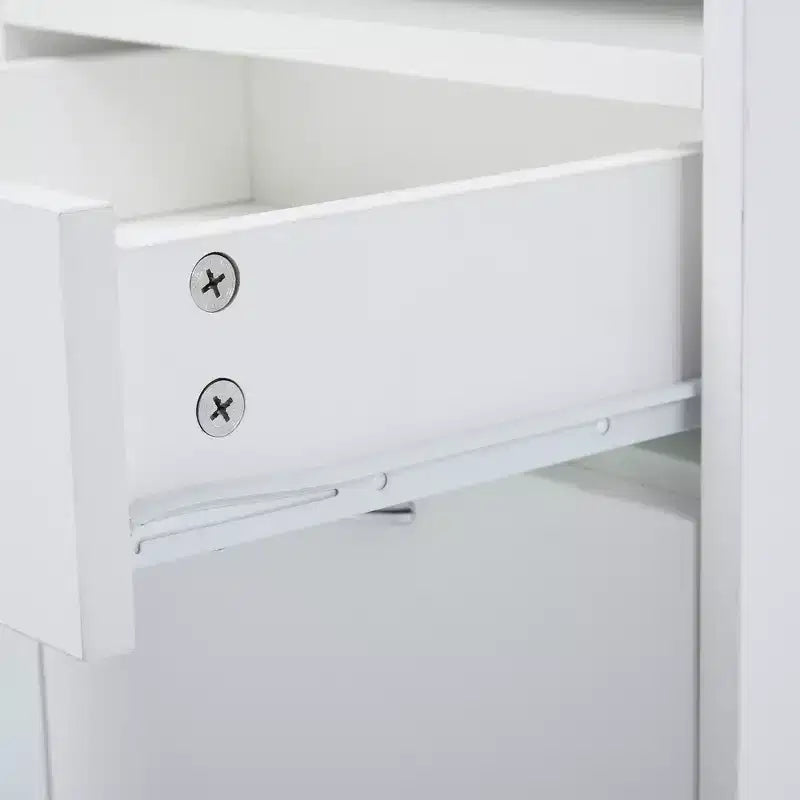 HOMCOM Mobile Storage Cabinet Organizer with Drawer and Cabinet, Printer Stand with Castors