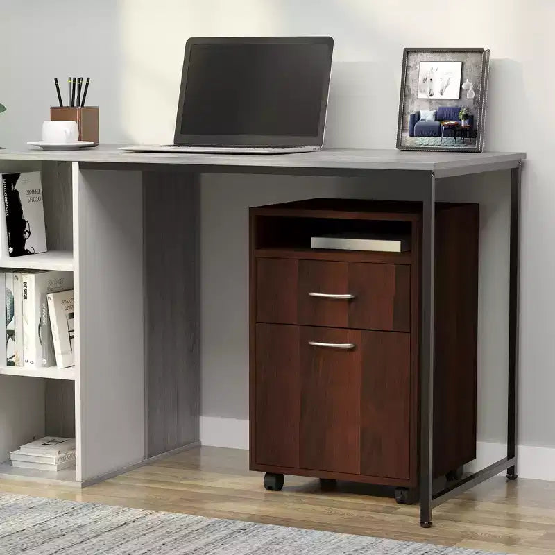 HOMCOM Mobile Storage Cabinet Organizer with Drawer and Cabinet, Printer Stand with Castors