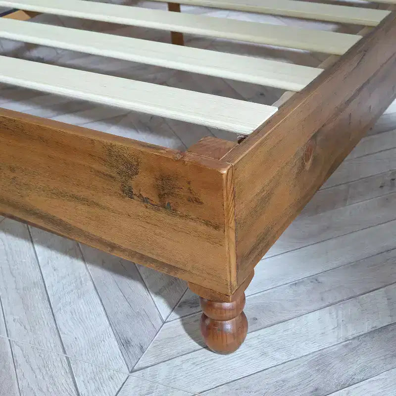 MUSEHOMEINC 12 Inch Solid Pine Wood Platform Bed Frame with Wooden Slats, Queen