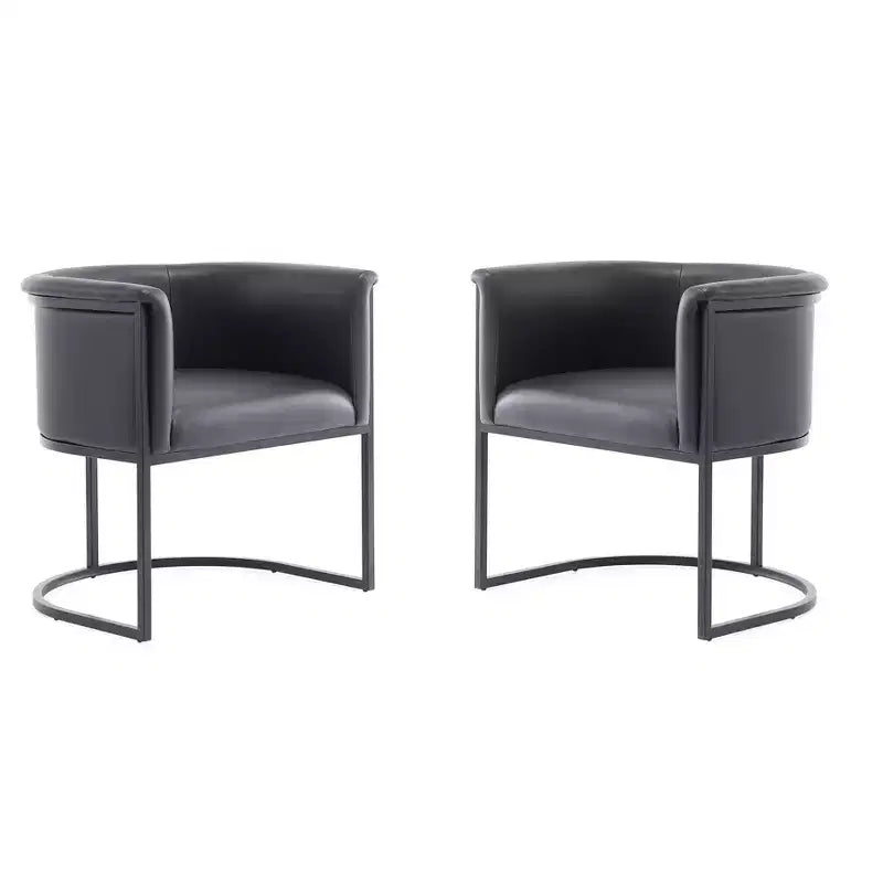 Manhattan Comfort Set of 2 Cosmopolitan Faux Leather Dining Chairs