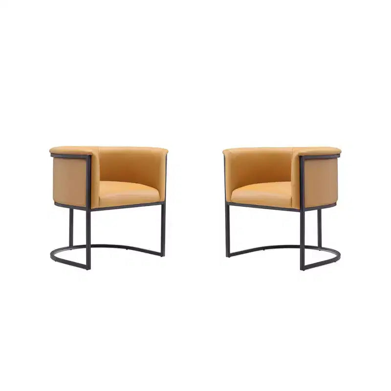 Manhattan Comfort Set of 2 Cosmopolitan Faux Leather Dining Chairs