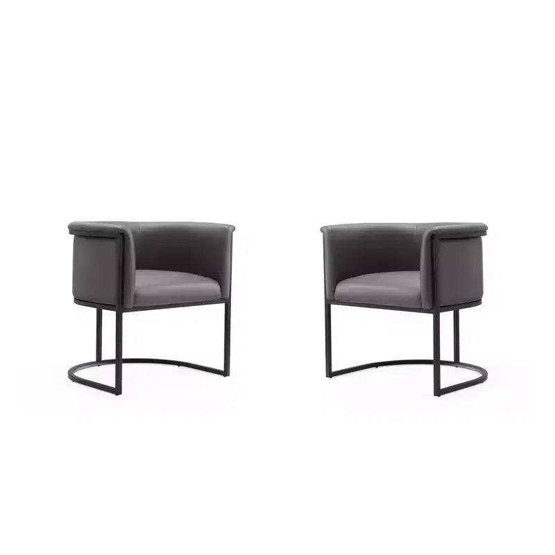 Manhattan Comfort Set of 2 Cosmopolitan Faux Leather Dining Chairs