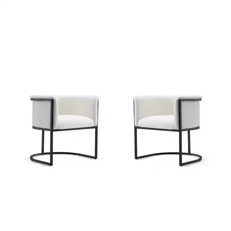 Manhattan Comfort Set of 2 Cosmopolitan Faux Leather Dining Chairs