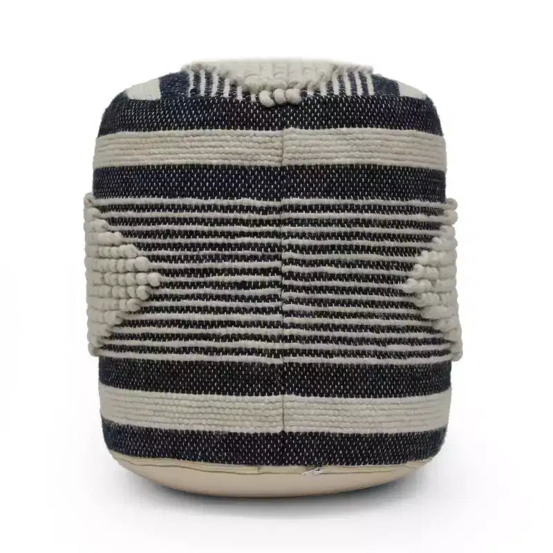 Lucknow Boho Handcrafted Fabric Cylinder Pouf - Christopher Knight Home