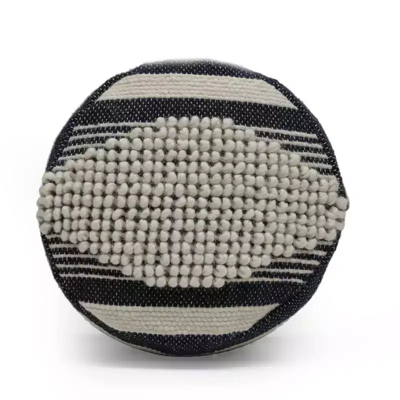 Lucknow Boho Handcrafted Fabric Cylinder Pouf - Christopher Knight Home