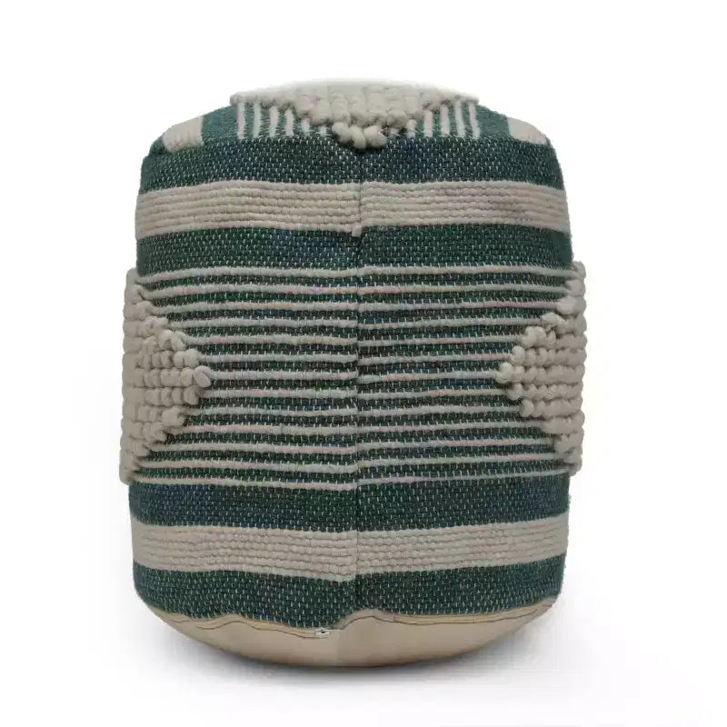 Lucknow Boho Handcrafted Fabric Cylinder Pouf - Christopher Knight Home
