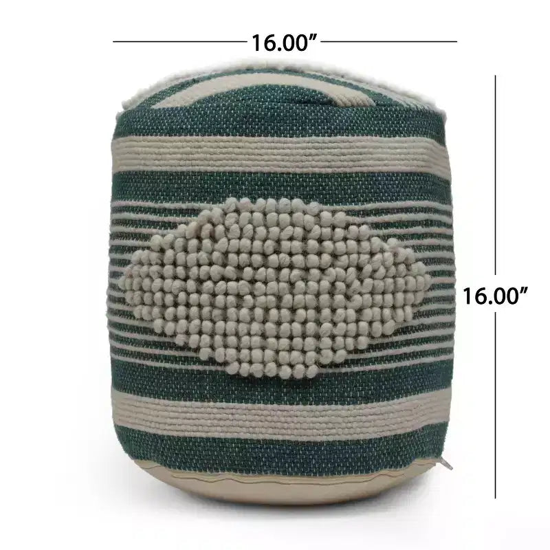 Lucknow Boho Handcrafted Fabric Cylinder Pouf - Christopher Knight Home