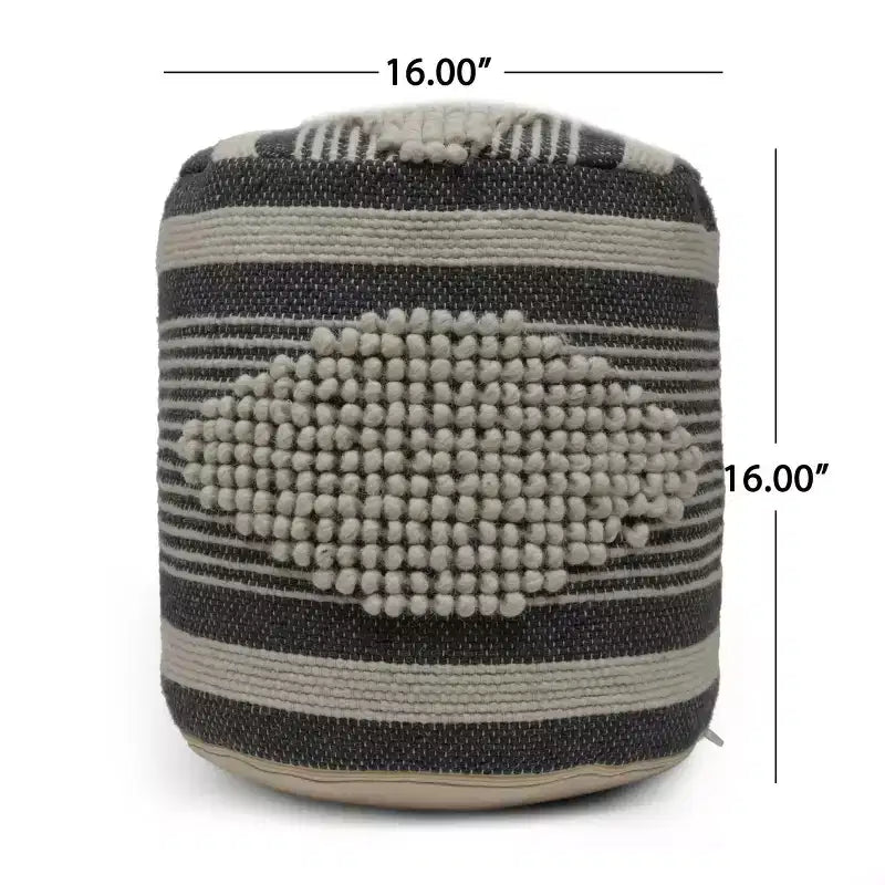 Lucknow Boho Handcrafted Fabric Cylinder Pouf - Christopher Knight Home